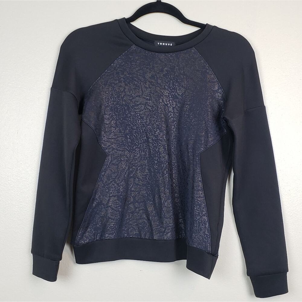 Trouve | Black and Blue Pullover sweater, Size XS